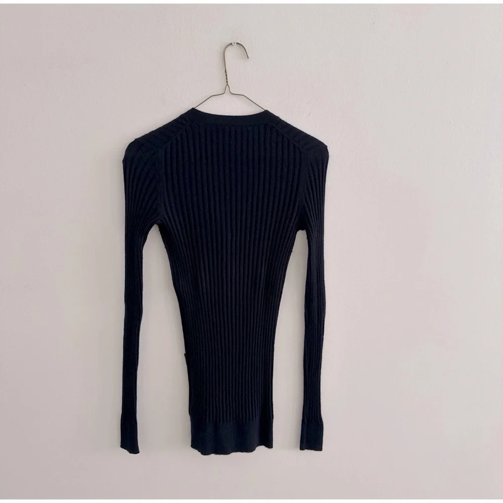 VINCE Rib Skinny Cashmere Cardigan Coastal Blue | XS - Picture 7 of 11